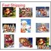 5D DIY Kerstmis Volledige boorboien Rhinestone Diamond Painting Kits Cross Stitch Santa Claus Snowma Qylozq Packing2010