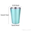 Stainless Steel 500ml Straw Large Mug Cup With Lid Coffee Mug 5 Colors Beer Tea Juice Milk Drink Tumbler Outdoor Camping Travel WDH1261-1 T03