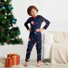 2020 Женский европейский и американский рождественский рождественский ребенок набор родительских детей с напечатанными рождественскими пижамами с двумя частями LJ201111169Z