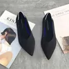 Spitz Ballerinas Frauen 30 Farben Slip auf Damen Wohnungen Schuhe Wolle Gestrickte Schwangere Frauen Müßiggänger Schuhe Mokassins AA220225