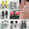 Stud Earrings Wholesale Handmade Red Fox Lovely Panda Squirrel Tiger Ear Stud Jewelry Brincos Animal Stud Earrings