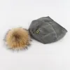 Quality Wool Beanie Hats with Real Removable Fur Ball Winter Warm Fashion Hats for Women Unisex 7 Solid Colors6657090