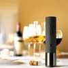 HuOhou Electric Wine Opener Bar Ferramenta de Cozinha Automática Vinho Automático Corkscrew Folha De Alumínio Cortador Recarregável Garrafa Opener 201223