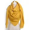 Moda marka moda moda szalik zimowy dla kobiet najwyższej jakości stały kolor kaszmirowy ciepły opakowanie szalik kwadratowy szal Fe2467560