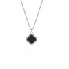 S925 Zilveren Agaat Clover Hanger Koreaanse Chic vrouwen Temperament Clover Ketting Sleutelbeen Ketting Mode Jewelry269l