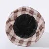 Nouveau mode Plaid fausse fourrure femmes hiver seau chapeaux doux chaud épais pêcheur chapeaux dame fille Panama extérieur voyage casquette de pêche