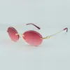 Neueste 3524016-11 Modeklassiker-Sonnenbrille mit beschnittenen Gläsern, ovale Retro-Metallbrille mit ultraleichten Metallbügeln, Größe: 58-18-135 mm