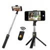 Yeni 3 in 1 Mini Selfie Tripod ve Kablosuz Bluetooth Selfie Sopa Için Uzaktan Kumanda Ile iPhone X Samsung S10 + Taşınabilir Bluetooth Monopod