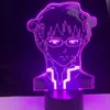 Lámpara de anime Saiki K La vida desastrosa de Saiki K para el dormitorio Acrílico Lámpara 3D Decoración de la luz de la noche Ventilamentos Cumpleaños de Navidad