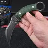 Nowy Karambit Nóż D2 Biały / Czarny Kamienny Wash Blade Full Tang Tkanina Swatch Uchwyt Stałe Pazury Knice z Kydex