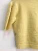 Maglieria da donna Maglione da donna Cardigan mezza manica vintage in mohair Primavera Estate 2022 Colore rosa giallo Abbigliamento casual con scollo a V in stile francese1