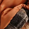 Zima Jesień Kobiety Brown Splice Jacket Nowy Ciepły Berber Fleece Vintage Krótkie Kurtki Topy Kobiety Moda Ubrania Veste Femme 201106