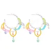 Hoop Earring with Multicoloured Faux Pearl Bead For Women Bohemian Acrylic Beaded Pearl Earrings Jewelry