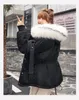 Manteau d'hiver femmes mode fourrure col capuche pais chaud coton-rembourr veste femmes grande taille femme vtement d' 201103