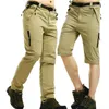 Pantaloni cargo stile militare Mens Pantaloni staccabili traspiranti impermeabili Quick Dry da uomo Pantaloni da trekking con cerniera da campeggio all'aperto 5XL 201110