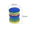 흡연 다채로운 휴대용 금속 알루미늄 63mm 드라이 허브 담배 그라인드 향신료 밀러 그라인더 분쇄기 그라인딩 잘게 잘린 손 뮬러 담배 도구 고품질 DHL