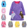 Bébé filles automne printemps doux rayé haut chemisier à manches longues enfant en bas âge jupes décontractées robe imprimée animale 8 styles offre choisir