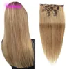 Indian Remy 14-24inch Clip In Hair 1# 2# 4# 8# 10# Color Straight Clips On Hair Extensions 100% Virgin Human Hair