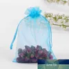 Lake Blue Organza Gift Bags 50pcs/lot 35X50CM Large Drawstring Packaging Bags for Christmas Favors Can Be Custom Logo