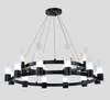 American Rh Loft Retro Matte Black Metal Chandelier Luster Luminaria G9 LEDシャンデリア照明シャンデリアのためのシャンデリア照明