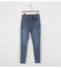Skinny Jeans Kvinna Koreansk stil Blå Leggings Hål Tight Pencil Byxor Jeans High-Waisted Denim Ankel Length-Pants 756F 210420