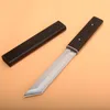 1 stks NIEUWE Japan D2 Staal Tanto Satijn Blade Ebony Handvat Vaste Messen Messen met Hout Schede Collectie Mes