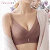 Logirlve sólida sem costura mulheres underwear push up sutiã respirável tamanho grande sutiãs fêmea lingerie sexy bras sem fio confortável BH 201202