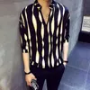 Stripe pullover shirt men herren hemd camisa masculina shirt homme korean fashion stylish designer men 20201227U