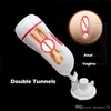 MizzZee Vagina Anal Double Tunnels Masturbation Cup Sex Toys For Men Realistic Pussy Male Masturbators Suction Cup Sex Product9019472