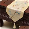 Table Runner Tissus Home Textiles Jardin Fier Rose Style chinois Satins Tissu Lit Thé Drapeau Décoration 220107 Drop Livraison 2021 NSEG1