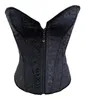 Zíper Frill jacquard brocade corset