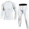 Snabbtorkande mäns termiska underkläder Satser Running Compression Sport Suits Basketball Tights Kläder Gym Fitness Jogging Sportswe