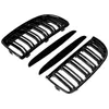 Front Kidney Grille Hood Grills -Double Line for BMW E90 323I 328I 335I 330I 325I 3-Series 2005-2008 (Gloss Black)