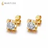 Stud Martick Goldcolor Brincos de aço inoxidável para mulheres Rose Cz Fine Jewelry Gift E1607197911