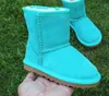 bambini Bailey 2 fiocchi stivali in vera pelle per bambini stivali da neve solidi Botas De nieve inverno ragazze calzature bambino ragazze stivali46