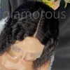 Perruques Bob courtes en dentelle transparente Deep Wave T Part, couleur naturelle, cheveux humains avec cheveux de bébé pour femmes