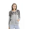 Mulheres Manga Longa Hoodies Zipper Leopard Impresso Casual Hoodie Capuz Outono Inverno Casaco Com Capuz Plus Size Feminino Hoodies