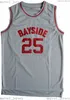 Cousu personnalisé sauvé par la cloche Zack Morris # 25 maillot de basket-ball Bayside HS gris hommes femmes jeunes XS-5XL