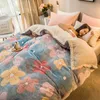 Thick Warm Lamb Cashmere Winter Blanket For Bedroom Double Side Coral Fleece Quilt Cover Comfortable Soft Bedding Home Textiles 201112