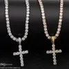 Luksusowy projektant designerski biżuteria Diamentowe wisiorki bez łańcucha męskie mrożone łańcuchy tenisowe Hip Hop Cuban Link Gold Cross N8433637