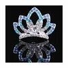 Crystal Crown Tiara Comb Shiny Rhinestone Crown Hair Comb Head wear Daughter birthday party fashion Accessories will and sandy gift
