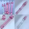 NXY Godes Consoladores De Cristal Couleur Rosa Con Forma Conejo Para Mujer Consolador Realista Pene Grande Punto G Tapn Anal Juguetes 220111