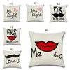 Taie d'oreiller Saint Valentin M. Mme Droite Housse de Coussin Amoureux Couple Coussin Couvre Décoration de Mariage Cadeau Saint Valentin 10 Designs BT971