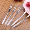 Wholesal Stainless Steel Fruit Forks Restaurant Cafeteria Dessert Fork Home Flatware Fruit Salad Forks Smooth Handle Forks WDH1244