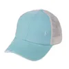 10 Piece Ponytail Baseball Cap 18colors Criss Cross Washed Cotton Trucker Caps Summer Snapback Hat Sport Hip Hop Visor
