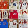 Real Stitched East Retro Basketball Jerseys TOP Quality Authentic Embroidery Yellow White Green Purple Black Red Blue Baskeball Jersey Size