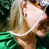 Solglasögon ramar transparenta pärlor glas kedja kvinnor tillbehör multifunktion anti-förlorad headset mask lanyard håll remmar1