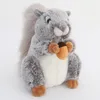 18-28cm Plush Lifelike Squirrel Esquilo Toys Simulated Hamster Eating Nuts Doll Wild Animal Series Gifts for Child Kids LJ201126