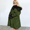 Fourrure hiver veste femmes concepteur rétro à capuche femme manteau vêtements d'extérieur mode Vintage chaud longue Parka Jaqueta Feminina DR11841