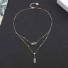 S925 Sterling Silver Women039S smycken strandhalsband Dubbla glidande halsband Fashion Design Clavicle Chain Women039S Neckla3961976